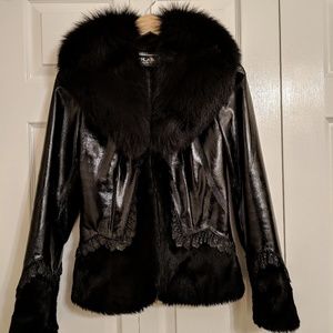 Glase Arctic Fox Mink Leather Jacket